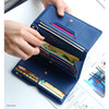 Navy blue - Wide pass slim clutch wallet