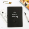 Black - Romane illustration medium plain and lined notebook