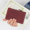 Burgundy - With Alice Think about w zip up flat card case 