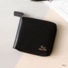 Black - Think about w Genuine Leather zip around wallet