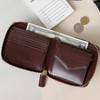 Burgudny - Think about w Genuine Leather zip around wallet