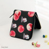 Peach black - With Alice Rim pattern zip around wallet