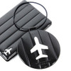 Black - Fenice Airplane enamel round travel luggage name tag