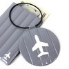 Gray - Fenice Airplane enamel round travel luggage name tag