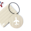 Beige - Fenice Airplane enamel round travel luggage name tag