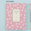 Rose rabbit - Colorful pattern small soft lined notebook 