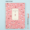 Pinky picnic - Colorful pattern xlarge soft lined notebook 