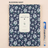 Blooming navy - Colorful pattern xlarge soft lined notebook 