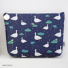 Navy duck - Willow illustration pattern pouch