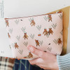 Pink bear - Willow illustration pattern pouch