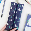 Navy duck - Willow illustration pattern zipper pencil case