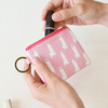 Pink - In the zoo coin card zipper wallet with key ring