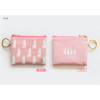 Pink - In the zoo coin card zipper wallet with key ring