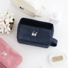 Travel toiletry bag with hand strap