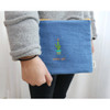 Cactus pot - Natural denim zipper pouch