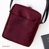 Burgundy - Voyager double zippered crossbody bag