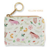 Yellow horse - Willow pattern half zip around card case wallet