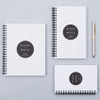 Black White spiral plain notebook - White