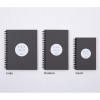 Size of Black White spiral plain notebook - Black