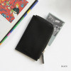 Black - Caily half zip around card case holder