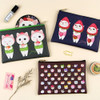 Choo Choo cat pattern slim zipper pouch