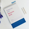 Navy - 2018 Welcome colorful spiral bound desk calendar 