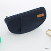 Navy - A low hill winter corduroy half moon zipper pouch