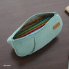 Dim mint - A low hill winter corduroy half moon zipper pouch