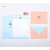 Deer - Flying Whales pattern letter paper and envelope set 