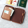 Fabric - Travel brief zip around pocket wallet organizer