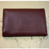 Leather small burgundy card case