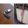 Holiday cowhide leather tassel key ring