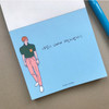 Memowang pastel pink pants illustration memo pad