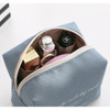 Indi blue -ICONIC Plain cosmetic makeup small zipper pouch
