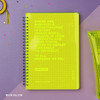Neon yellow - Wanna This Clear spiral grid notebook