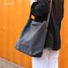 Dark gray - Etudes hobo cotton shoulder tote bag