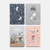 Cute illustration hardcover medium lined and plain notebook