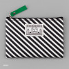 Green - Pattern coated cotton small zipper pouch