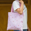 Rose rabbit - Colorful cotton canvas tote bag