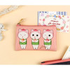 Jetoy Choo Choo cat flat zipper card case