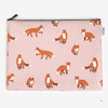 Large - Laminated cotton fabric zipper pouch - Winter fox