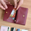 Burgundy - Allday genuine cowhide leather card wallet