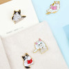 Lovely cat reading a book badge