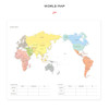 World map - Bonne route lovable trip travel planner note 