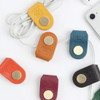 Classic cowhide leather earphones cable winder organizer