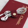 Example of use - Classic cowhide leather earphones cable winder organizer