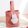 Pink - Piyo popuree cotton tote bag with cute doll charm