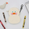 White duck - Brunch brother duck silicon zipper pouch with keychain