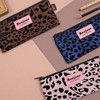 Second Mansion Bonjour leopard zipper pencil pen case pouch