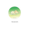 Triceratops - Hello Today Hushed brown hand drawing round magnet 